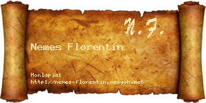 Nemes Florentin névjegykártya